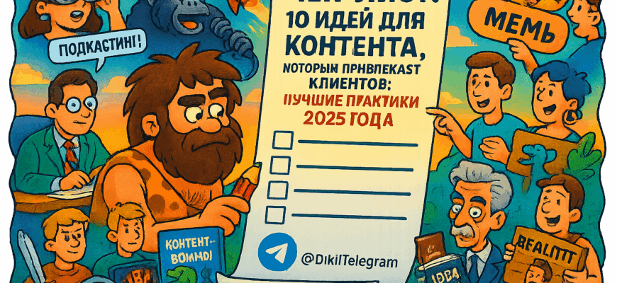 Чек-лист: 10 идей контента с ИИ для привлечения клиентов в 2025 году