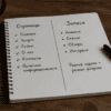 Чеклист-блокнот на столе: Разведите