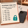 Резервные коды 2FA в блокноте на прилавке салона