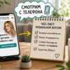 Смартфон с сайтом салона: кнопка записи и меню на узком экране