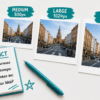 Чеклист размеров WordPress на столе: thumbnail, medium, large и full