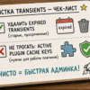 Чеклист на столе: плагин очистки только просроченных transients WordPress