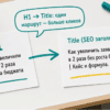Две карточки: заголовок записи WordPress и отдельное поле SEO title